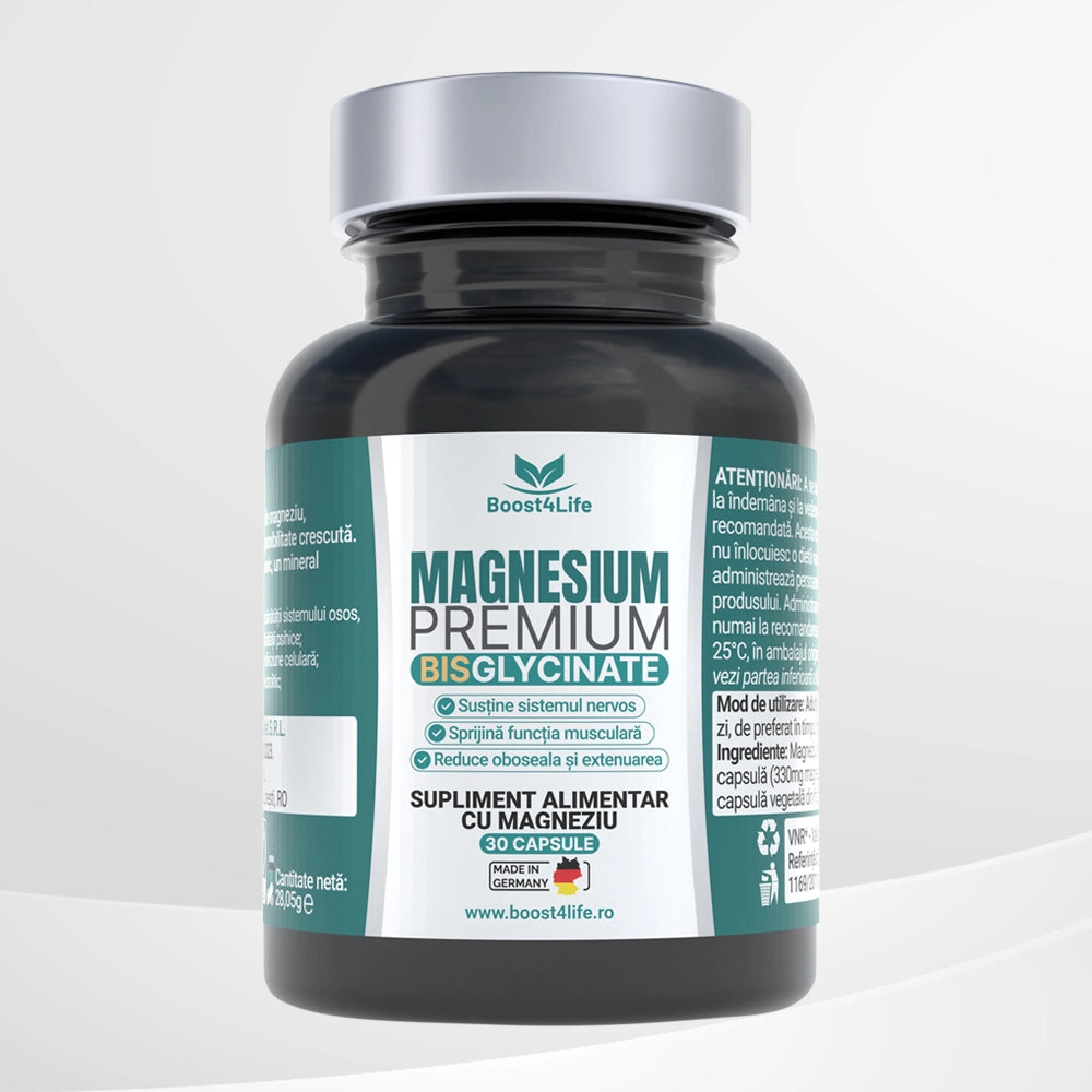 Magneziu Bisglicinat Premium, 30 capsule vegane
