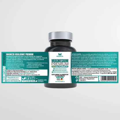 Magneziu Bisglicinat Premium, 30 capsule vegane